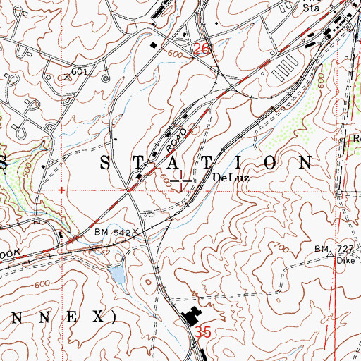 Topographic Map of DeLuz, CA
