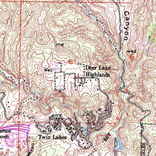 Topographic Map of Deer Lake Highlands, CA