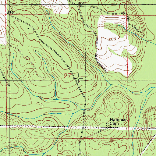 Topographic Map of Old Town Post Office (historical), AL