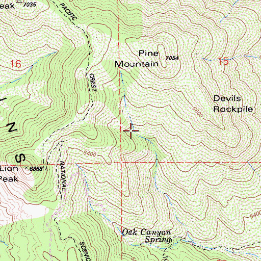 Topographic Map of Devils Rockpile, CA