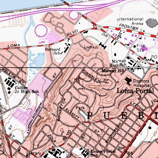 Topographic Map of Doctors Hospital, CA