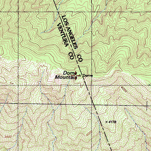 Topographic Map of Dome Mountain, CA