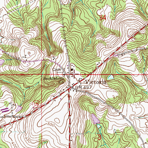 Topographic Map of Indian Head Post Office (historical), AL