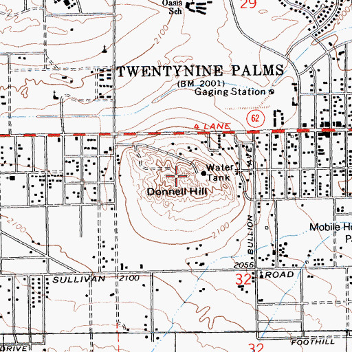 Topographic Map of Donnell Hill, CA