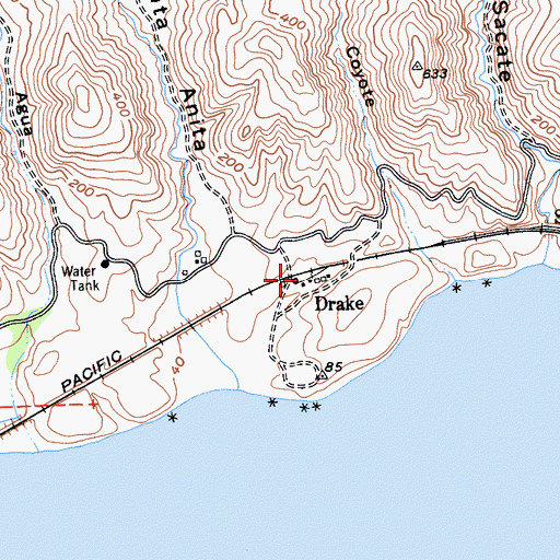 Topographic Map of Drake, CA