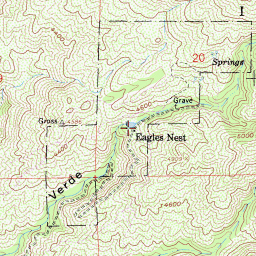Topographic Map of Eagles Nest, CA
