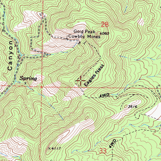 Topographic Map of Eagles Nest, CA