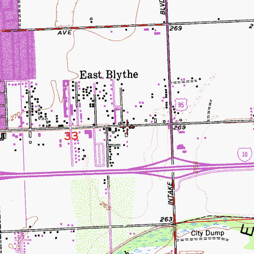 Topographic Map of East Blythe, CA