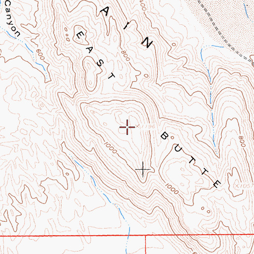 Topographic Map of East Butte, CA