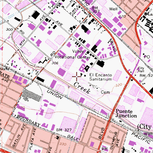 Topographic Map of El Encanto Sanitarium, CA