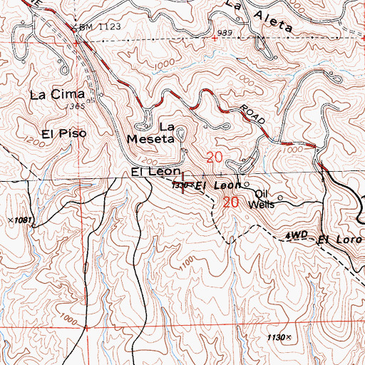 Topographic Map of El Len, CA