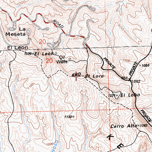 Topographic Map of El Loro, CA