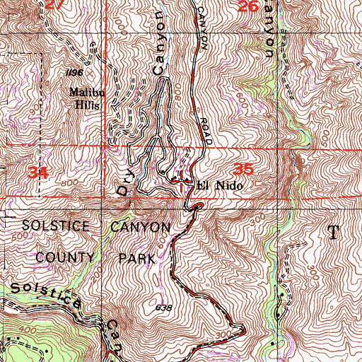 Topographic Map of El Nido, CA