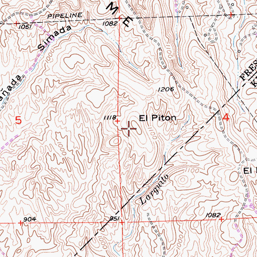 Topographic Map of El Pitn, CA