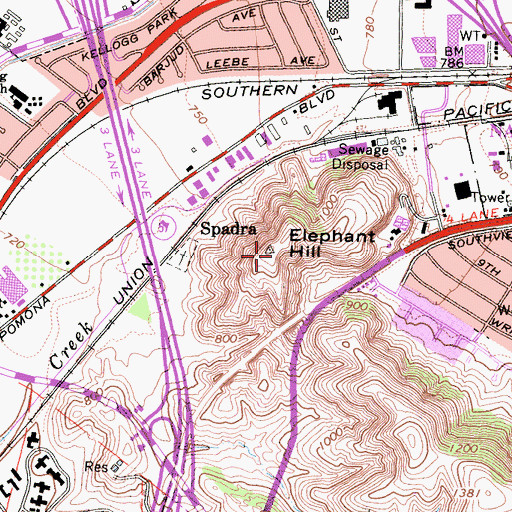 Topographic Map of Elephant Hill, CA