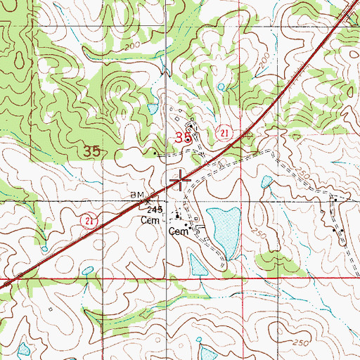 Topographic Map of Prairie Hill Post Office (historical), AL