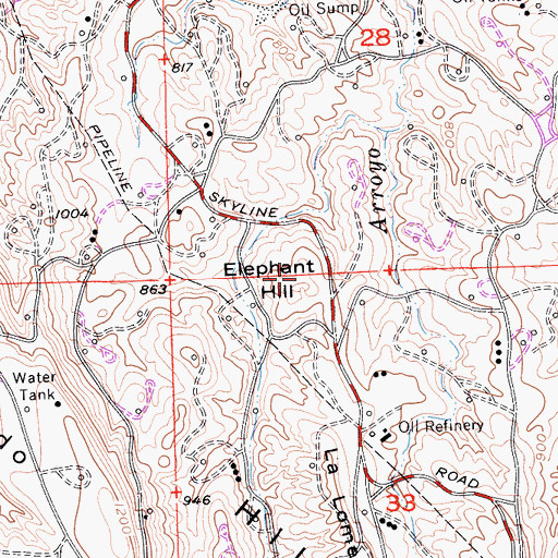 Topographic Map of Elephant Hill, CA