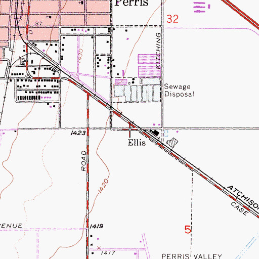 Topographic Map of Ellis, CA