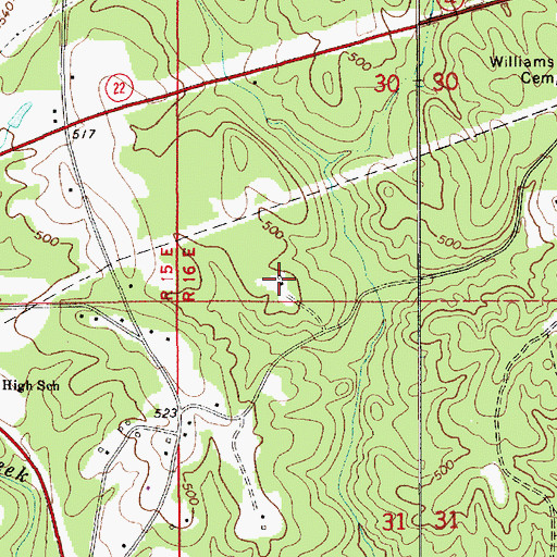 Topographic Map of Chestnut Post Office (historical), AL