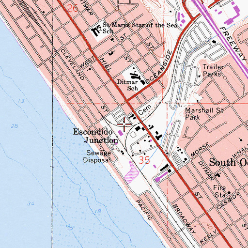 Topographic Map of Escondido Junction, CA