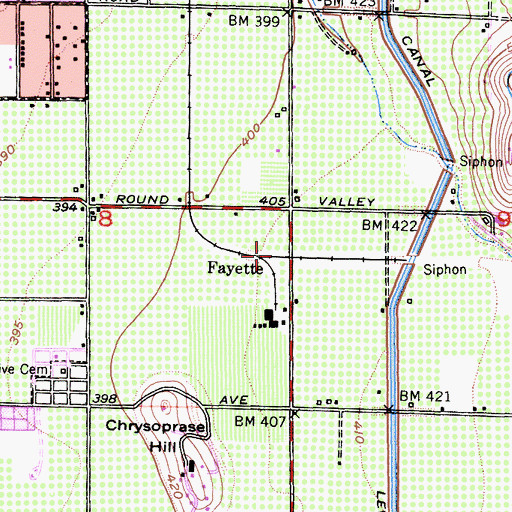 Topographic Map of Fayette, CA