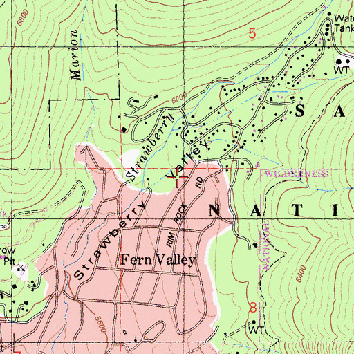 Topographic Map of Fern Valley, CA