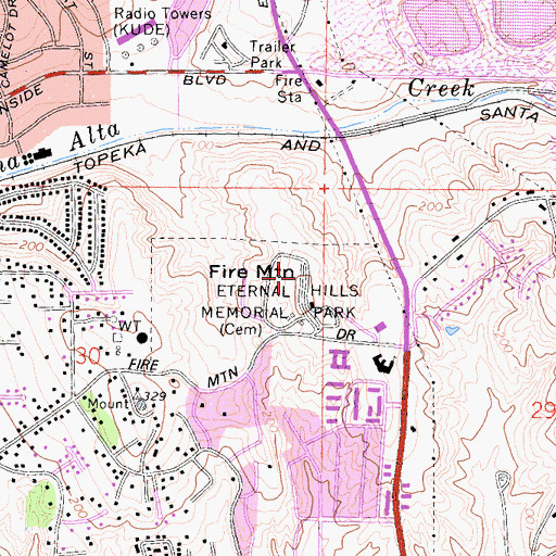 Topographic Map of Fire Mountain, CA