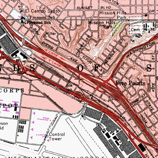 Topographic Map of Five Points, CA