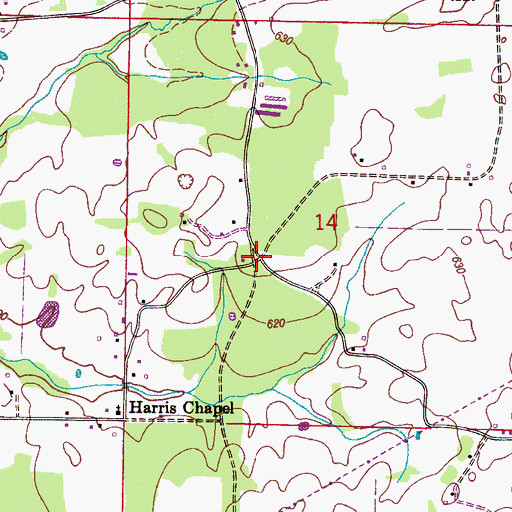 Topographic Map of Concord, AL