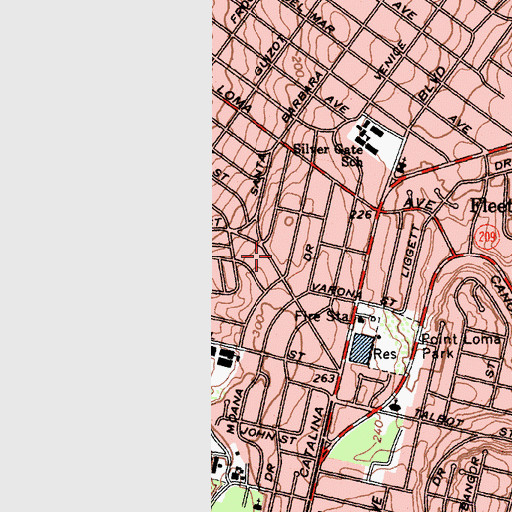 Topographic Map of Fleetridge, CA