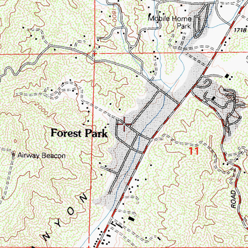 Topographic Map of Forest Park, CA