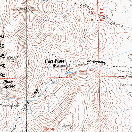 Topographic Map of Fort Piute (historical), CA