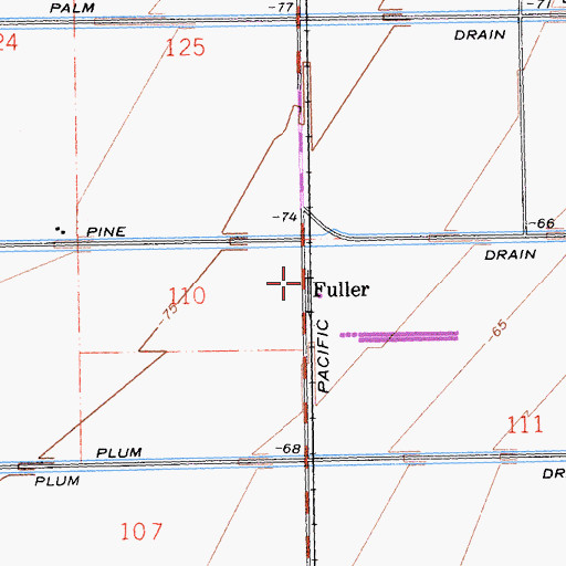 Topographic Map of Fuller, CA