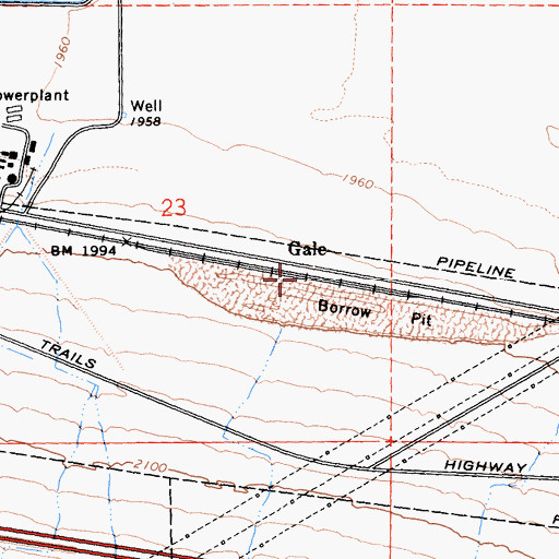 Topographic Map of Gale, CA