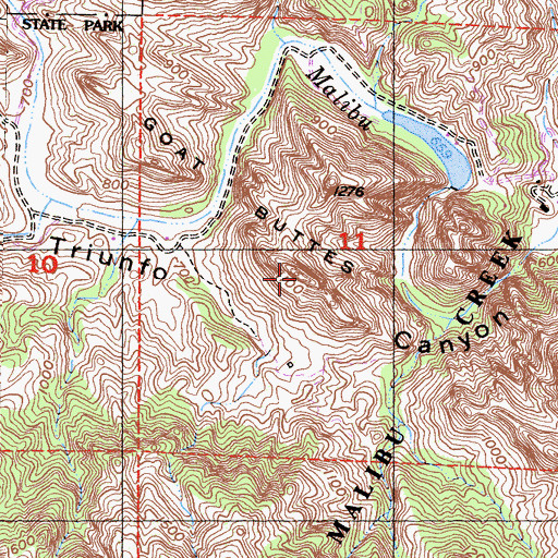Topographic Map of Goat Buttes, CA