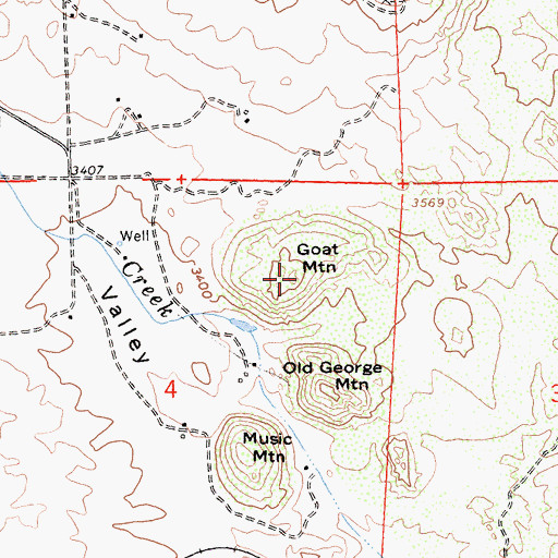 Topographic Map of Goat Mountain, CA