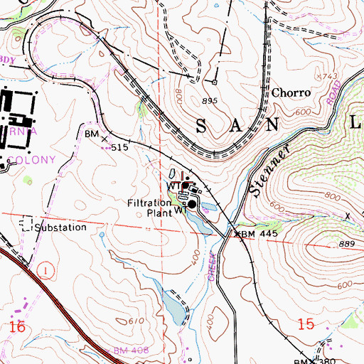 Topographic Map of Goldtree, CA