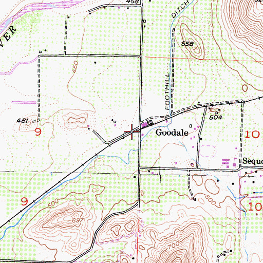 Topographic Map of Goodale, CA