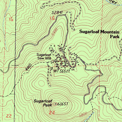 Topographic Map of Guernsey Mill, CA
