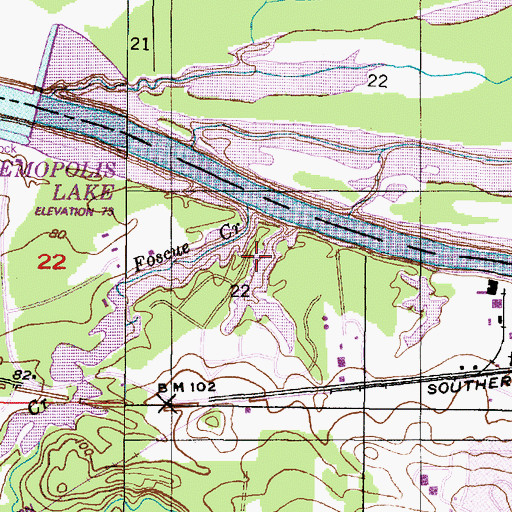 Topographic Map of Foscue Creek Area, AL