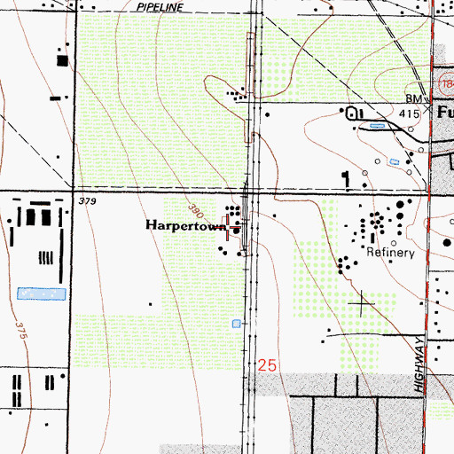Topographic Map of Harpertown, CA