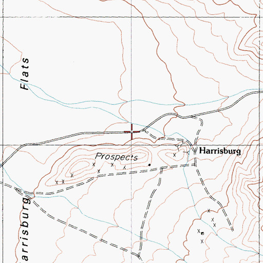 Topographic Map of Harrisburg, CA