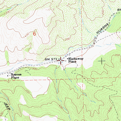Topographic Map of Hathaway Place, CA
