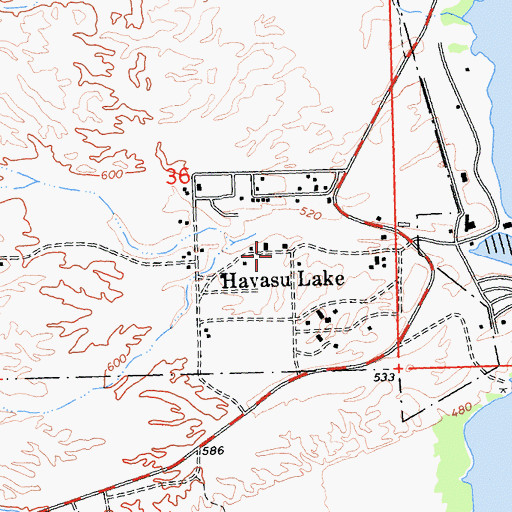 Topographic Map of Havasu Lake, CA