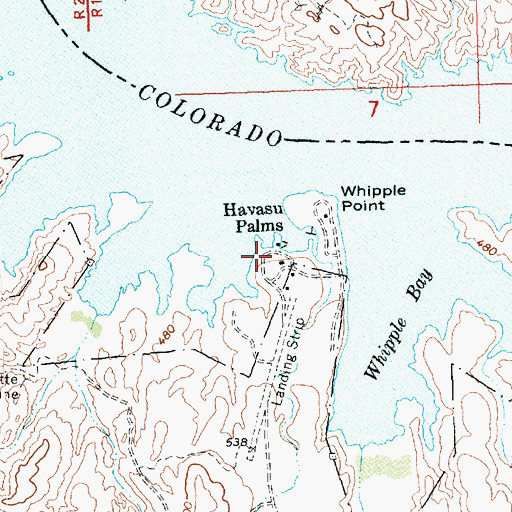 Topographic Map of Havasu Palms, CA