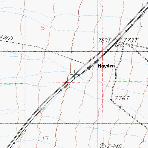 Topographic Map of Hayden, CA