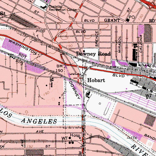 Topographic Map of Hobart, CA