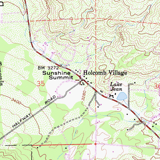 Topographic Map of Holcomb Village, CA