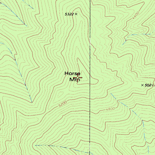 Topographic Map of Horse Mountain, CA