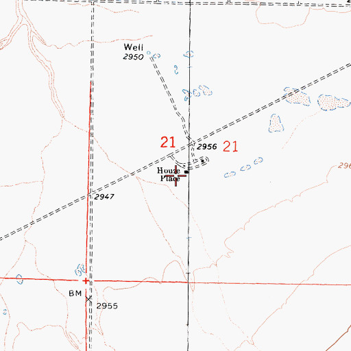 Topographic Map of Houze Place, CA
